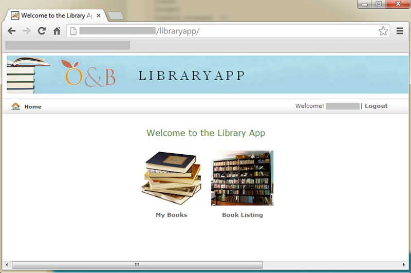 Welcome Page - Library App
